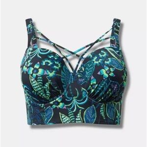 Torrid Underwire Strappy Front Bikini Top Push Up Size 3 DD/F - 3X NEW